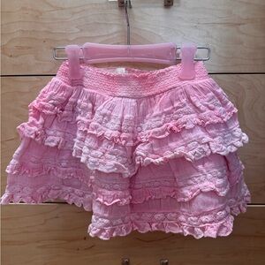 LoveShackFancy Pink Lace Skirt